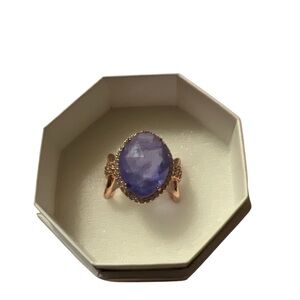 Bomb Party Resort Wear Lavender Fluorite Stunning Gold Ring